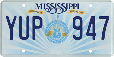 MS license plate YUP947