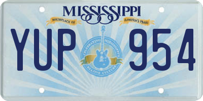MS license plate YUP954