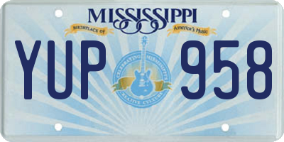 MS license plate YUP958