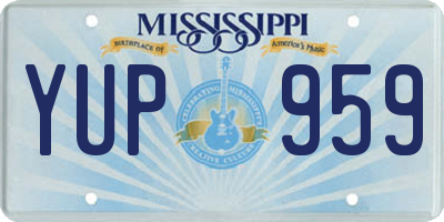 MS license plate YUP959