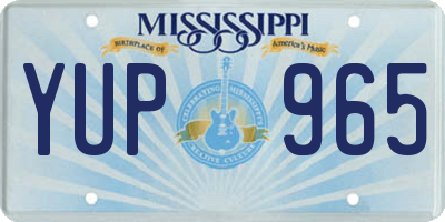 MS license plate YUP965