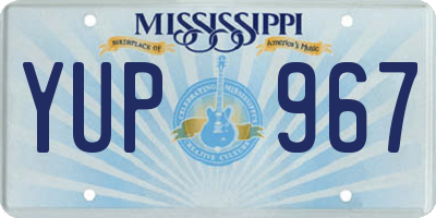 MS license plate YUP967