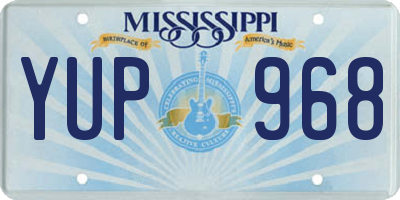 MS license plate YUP968