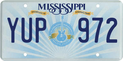 MS license plate YUP972
