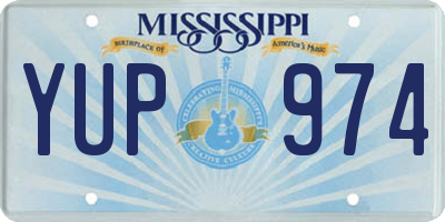 MS license plate YUP974