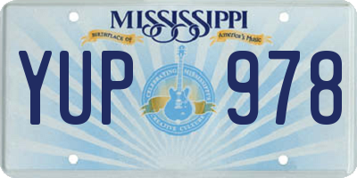 MS license plate YUP978