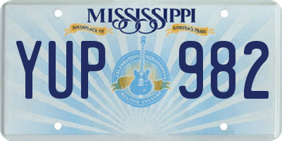 MS license plate YUP982