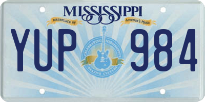 MS license plate YUP984