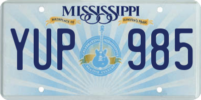 MS license plate YUP985