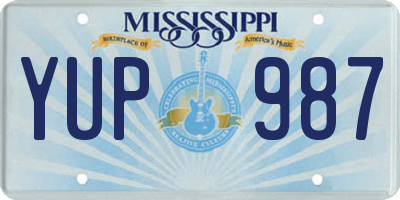MS license plate YUP987