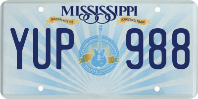 MS license plate YUP988