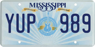 MS license plate YUP989