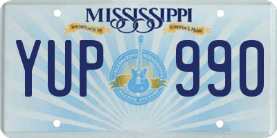 MS license plate YUP990