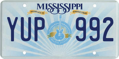 MS license plate YUP992