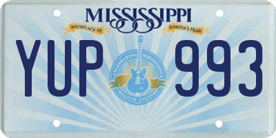 MS license plate YUP993
