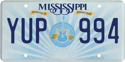 MS license plate YUP994