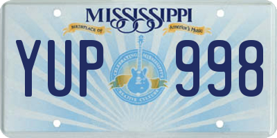 MS license plate YUP998