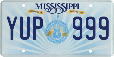 MS license plate YUP999