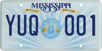 MS license plate YUQ001