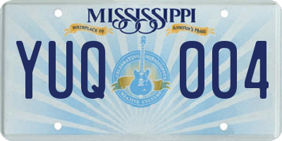 MS license plate YUQ004