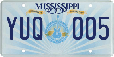 MS license plate YUQ005