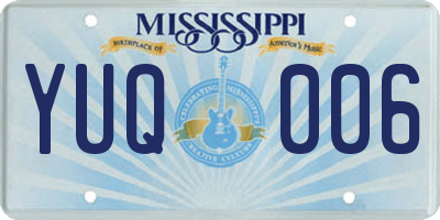 MS license plate YUQ006