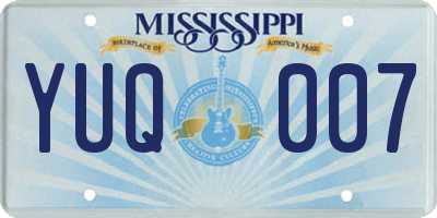 MS license plate YUQ007