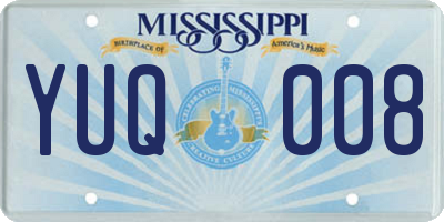 MS license plate YUQ008