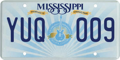 MS license plate YUQ009