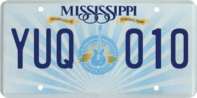 MS license plate YUQ010