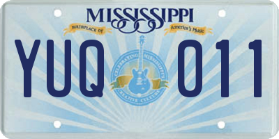 MS license plate YUQ011