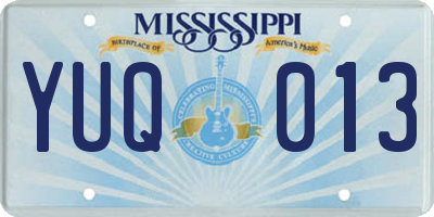 MS license plate YUQ013