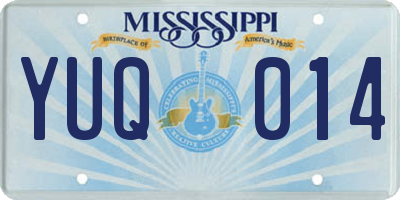 MS license plate YUQ014
