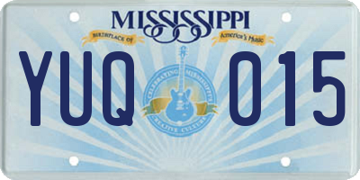 MS license plate YUQ015