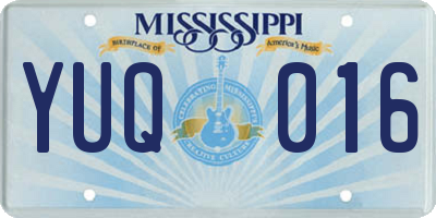 MS license plate YUQ016