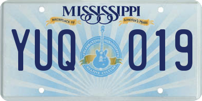 MS license plate YUQ019