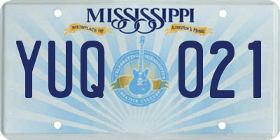 MS license plate YUQ021