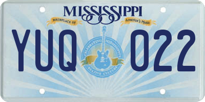MS license plate YUQ022