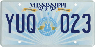 MS license plate YUQ023
