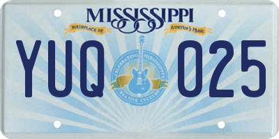 MS license plate YUQ025