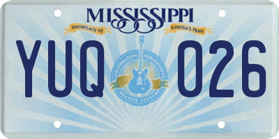MS license plate YUQ026