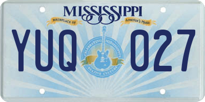MS license plate YUQ027