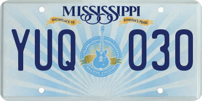 MS license plate YUQ030