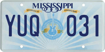 MS license plate YUQ031