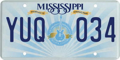 MS license plate YUQ034