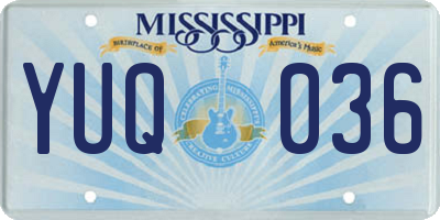 MS license plate YUQ036