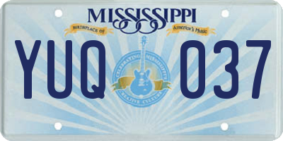 MS license plate YUQ037