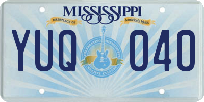 MS license plate YUQ040