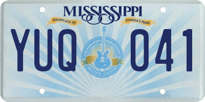 MS license plate YUQ041