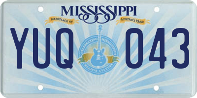 MS license plate YUQ043